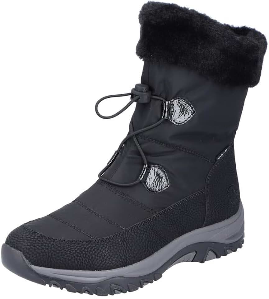 Rieker M9683-00 Damen Winterstiefel Textil/Synthetik schwarz schwarz
