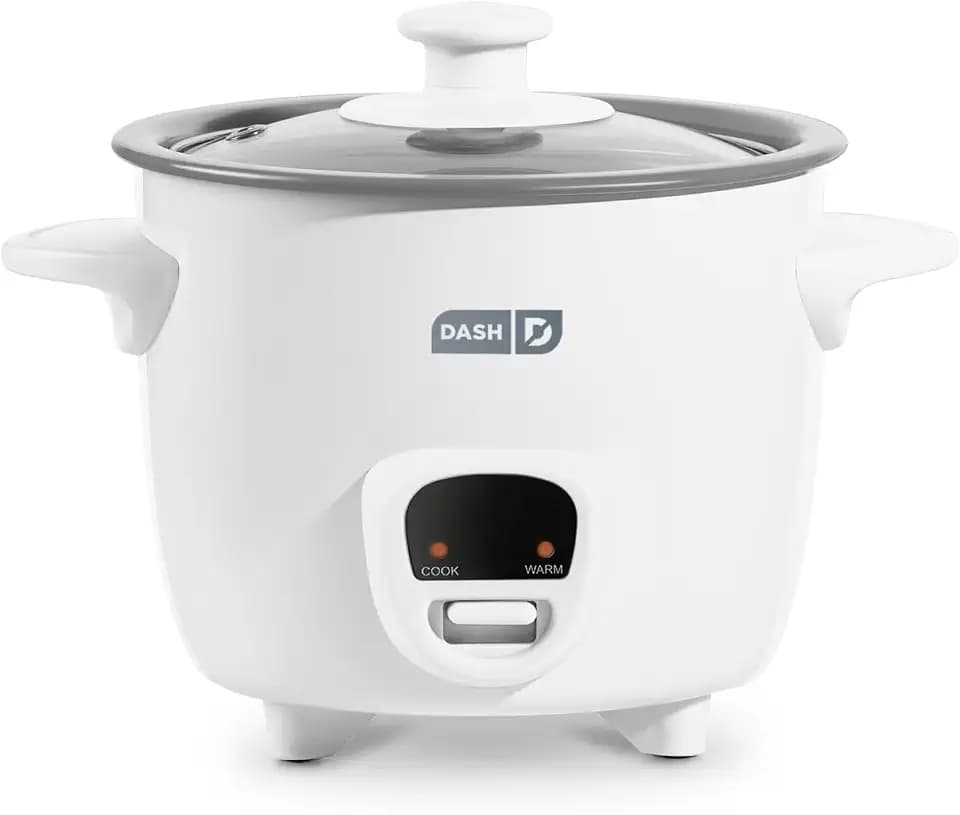 Dash Mini Rice Cooker, 2-Cup Removable Ceramic Nonstick Pot, White