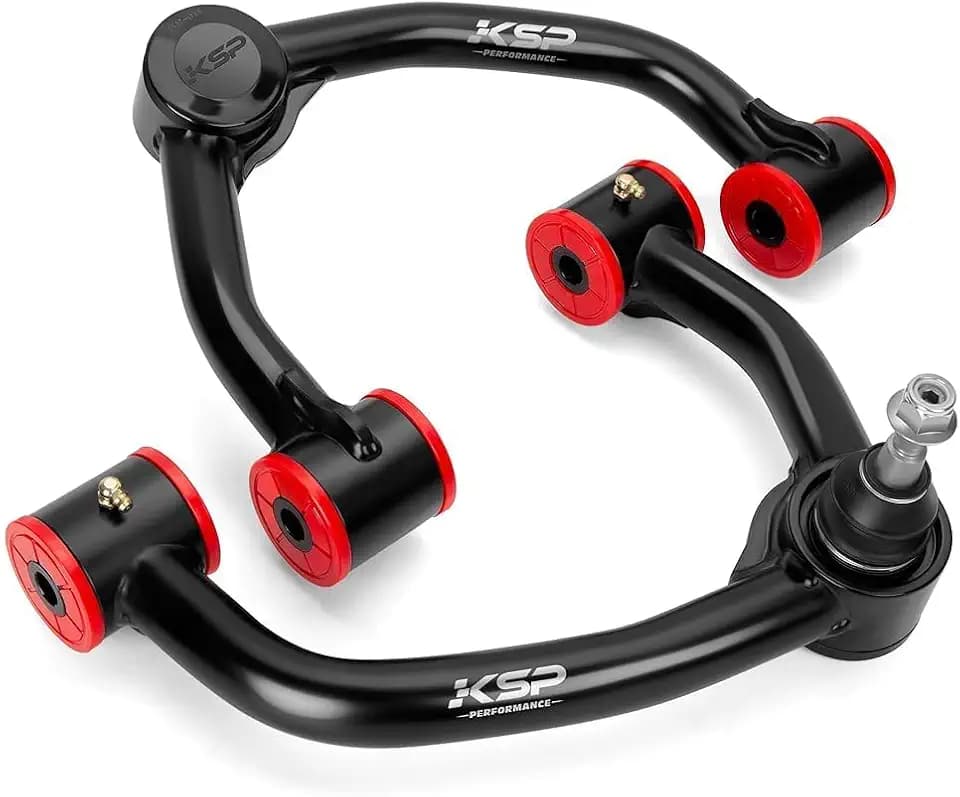 KSP 2021+ F150 Upper Control Arms, 2-4" Adjustable Front Lift Control Arm Compatible With F150 2021-26,Aftermarket Extended UCA With Greasable Ball Joint Replace Stock/Factory Fixed Angle Control Arm