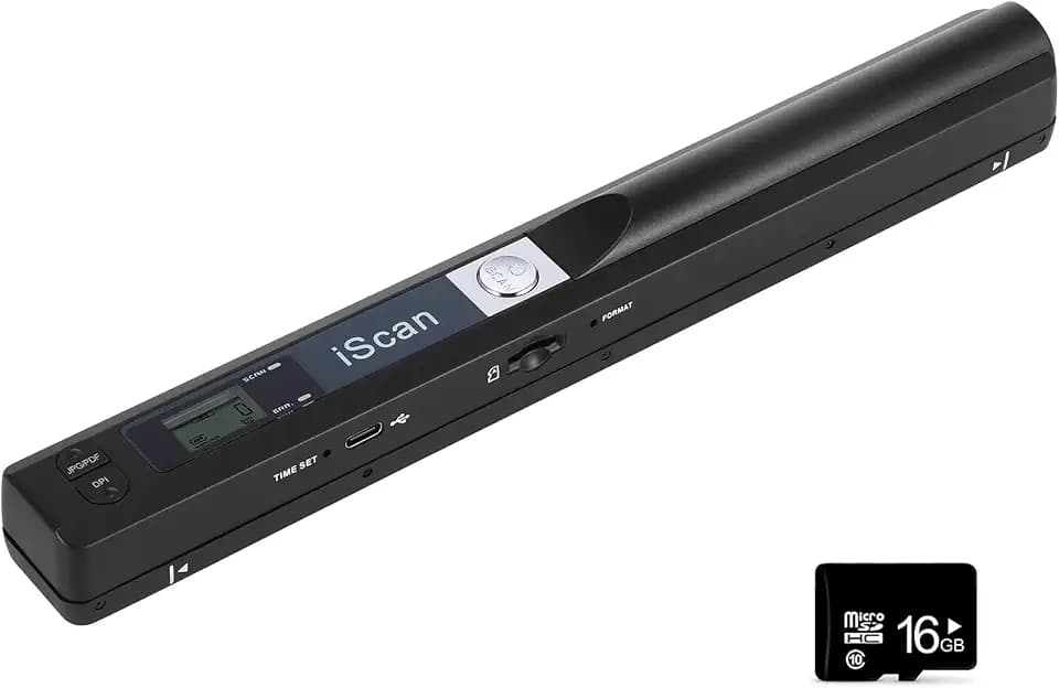 AOZBZ Tragbarer Dokumentenscanner, Bildscanner, USB, 900 DPI Fotoscanner, tragbar, A4, Scanner + 16 GTF-Karte