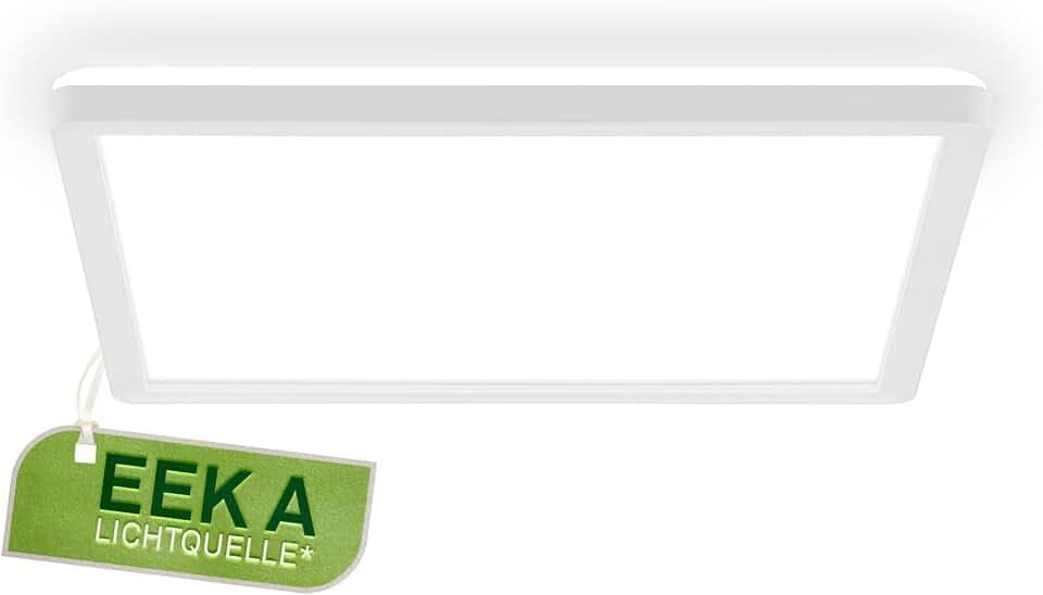 BRILONER - LED Deckenlampe mit EEK A Lichtquelle, 11W, 2400lm, flach, indirektes Licht, LED Panel, Lampe, Deckenleuchte, Wohnzimmerlampe, Küchenlampe, Flurlampe, 29x29x3 cm, Weiß