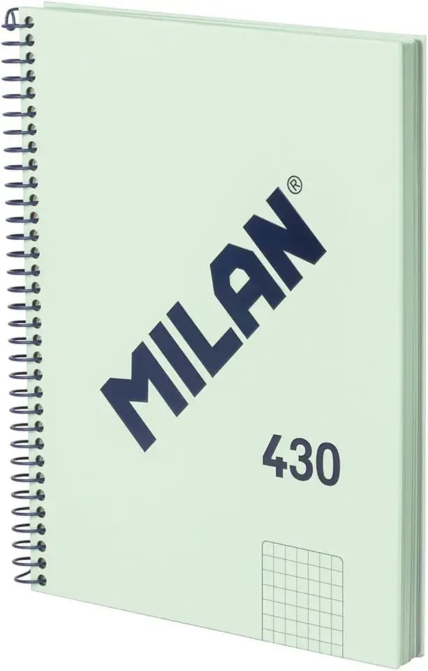 MILAN® Notizbuch A5, Hardcover, kariert 5 x 5 mm, 80 Blatt, 95 g/m², Kollektion 430, grün