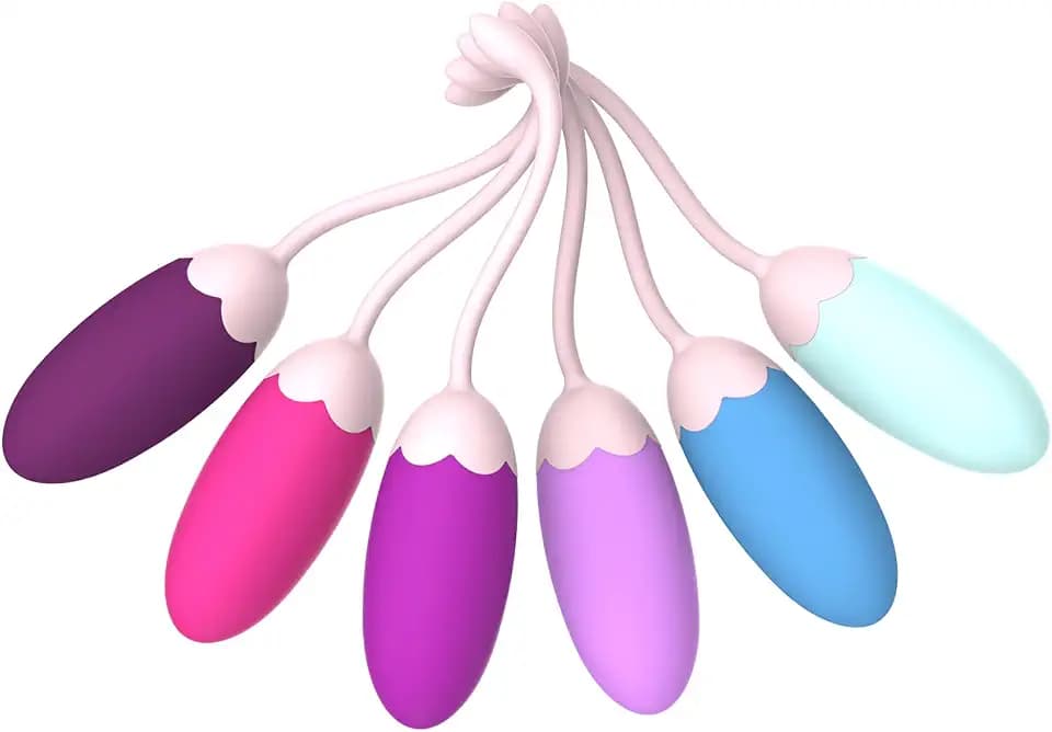 Kegel Exercise System–Pelvic Floor Strengthening- Set of 6 Premium Silicone Kegel Exercise Weights & Control with Training Kit for Women: Beginners & Advanced