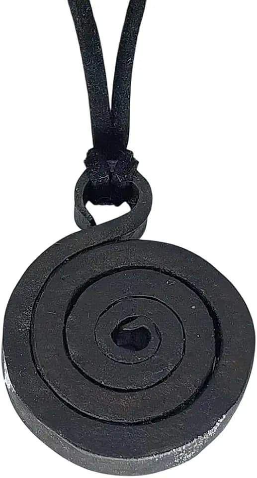 ARTIZANSTORE Forged Spiral Pendant – Hand Forged Iron Necklace