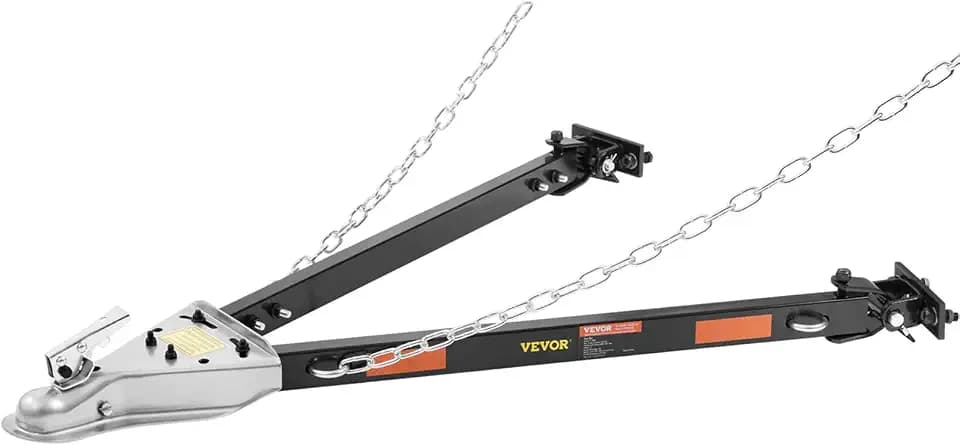 VEVOR Tow Bar, 5500 lbs Towing Capacity with Chains, Towing Bar Black
