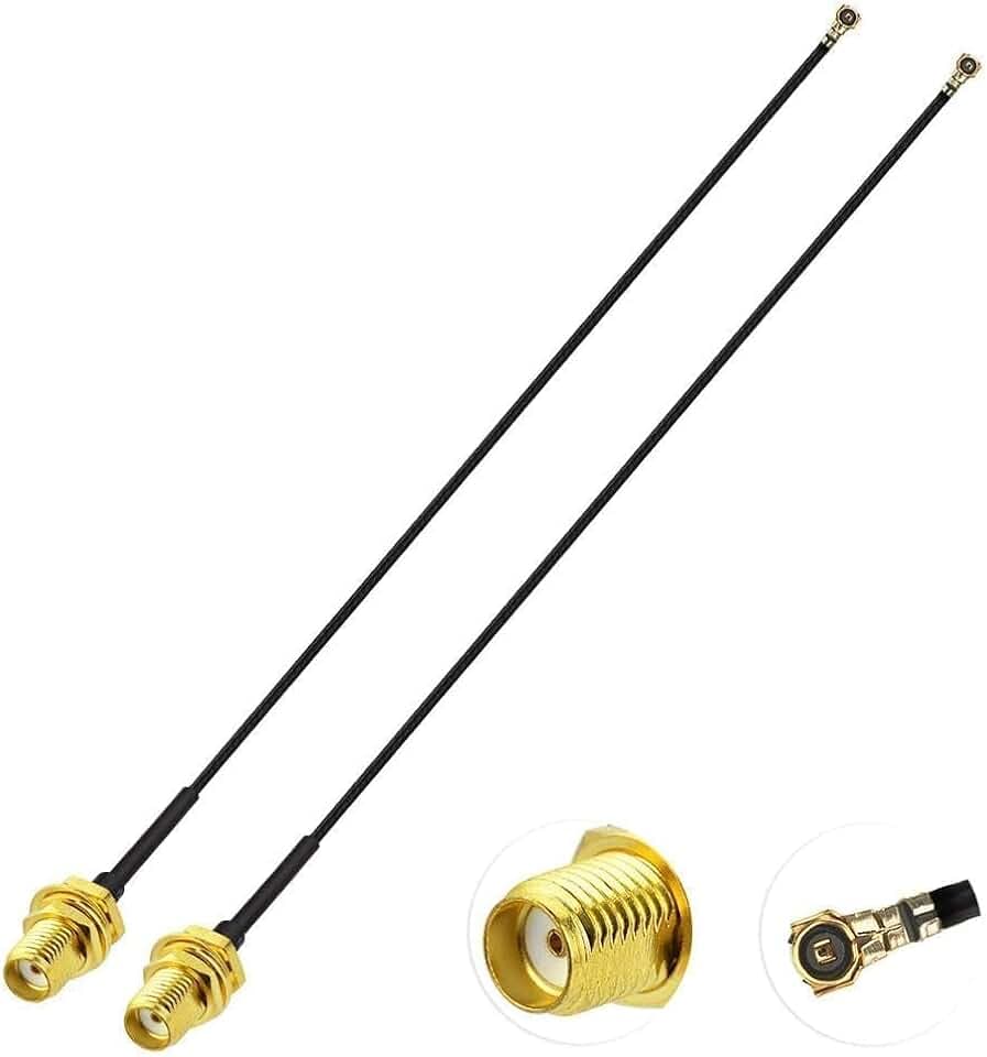 Superbat SMA Pigtail Mini PCI U.FL-4 to SMA Bulkhead Coaxial Cable 6inch 15cm for M.2 NGFF Interface Meshtastic Lora 915MHz Antenna WiFi PCI Wireless Routers PCIe Cards Network 2-Pack
