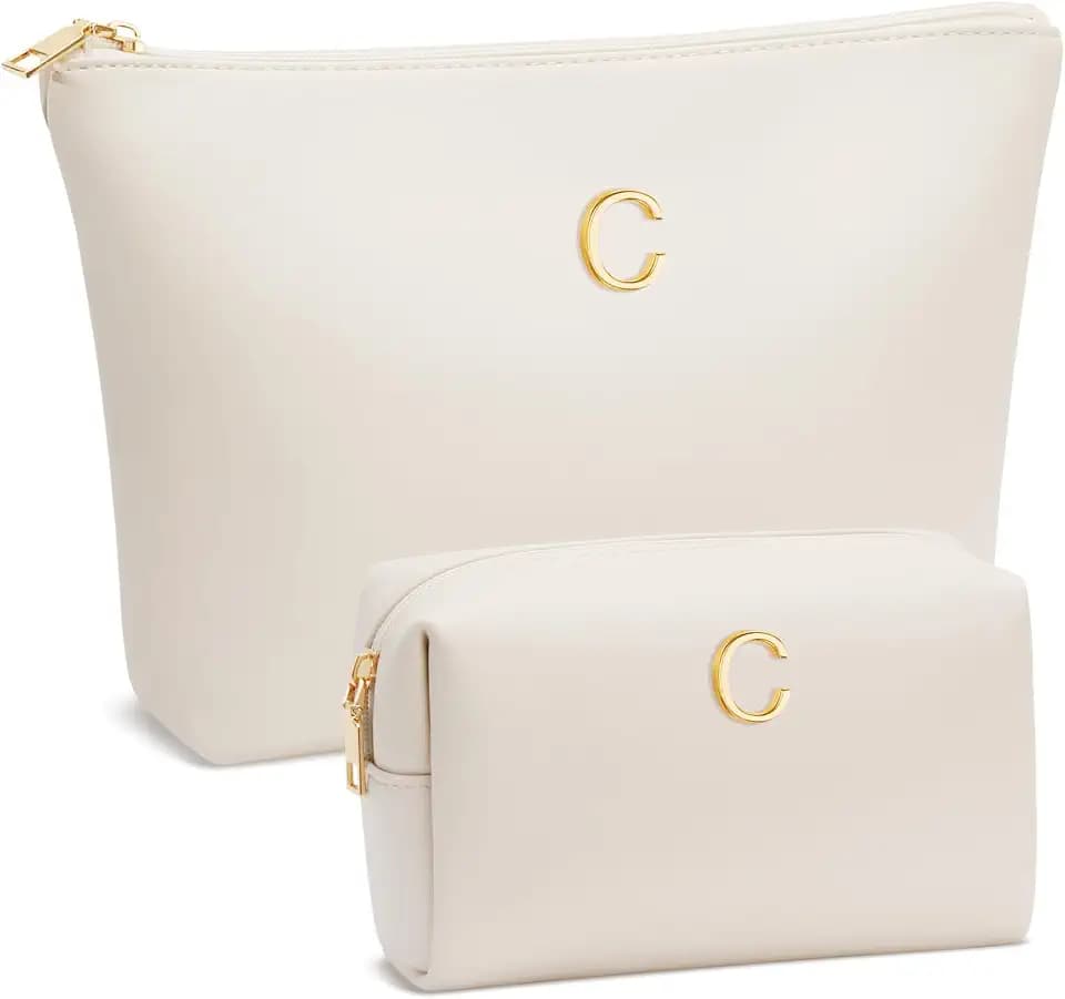 Gifts for Women Girls Personalized Initial Travel Makeup Bag