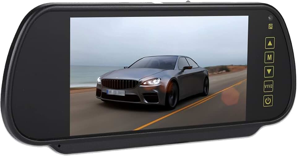 Dioche Rueckspiegel mit DC12V‑24V Rückspiegel 7 Zoll LCD Display, Rückfahrkamera für Auto Rückfahrkamera