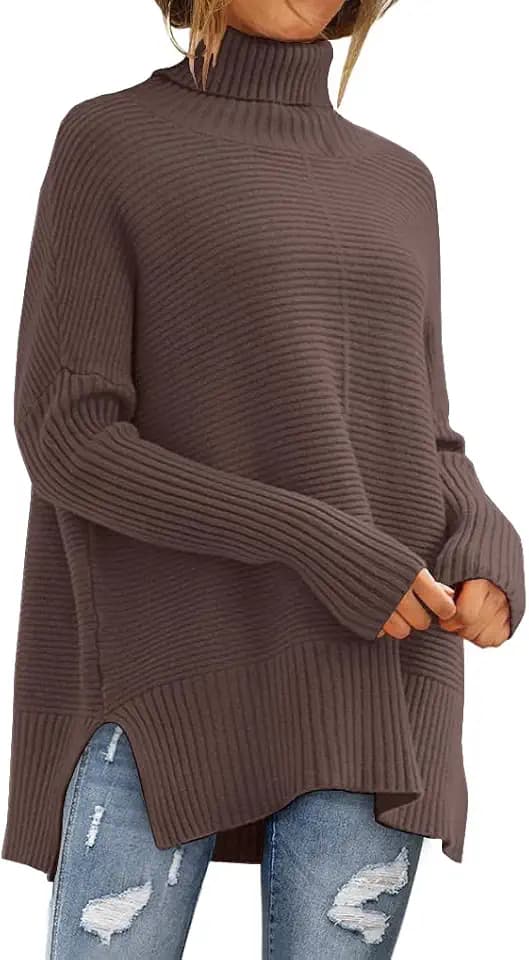 LILLUSORY Womens Oversized Roll Neck Sweaters 2026 Fall Long Pullover Tunic