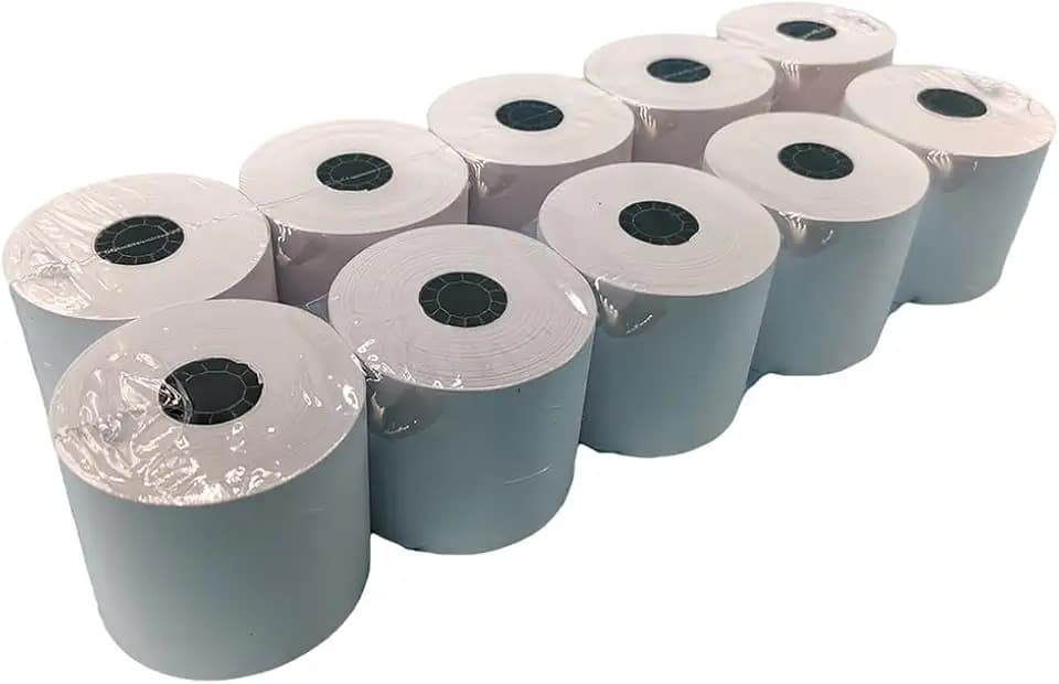 2 1/4 in x 150 ft Calculator Paper Rolls 2 1/4 Adding Machine Tape Paper Rolls, for HR-10RC, HR-170RC, HR-200RC, EL-1197PIII, EL-1801V, P23-DHV-3, CP-90A, MP11DX-2, 1280-2, 53 GSM, 10 Rolls