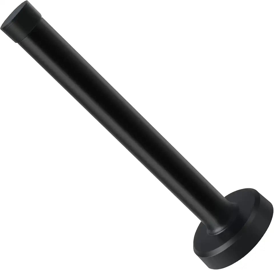 KOLAKO Door Stop, 10 Inch Extra Long Door Stopper, Wall Mounted Doorstop with Rubber Bumper Baby Proof Extended Door Holder, Stainless Steel, Black