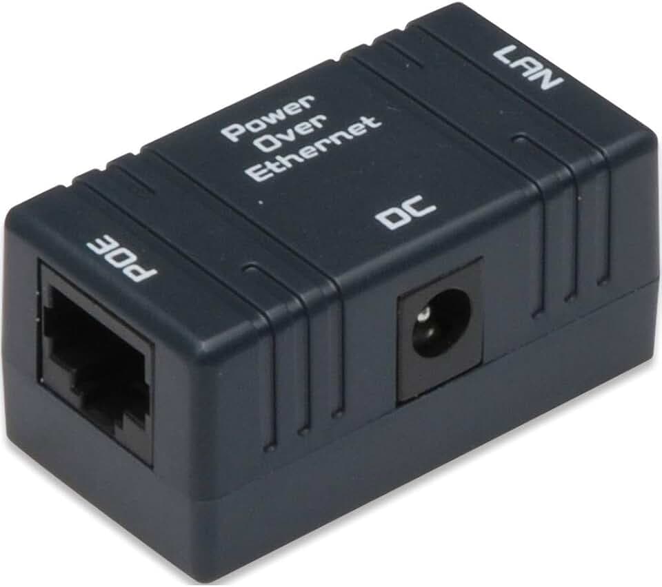 DIGITUS passiver PoE-Injektor - Fast Ethernet - DC-Buchse für 5.5mm Stromstecker - Ohne Stecker-Netzteil, 1 Stück