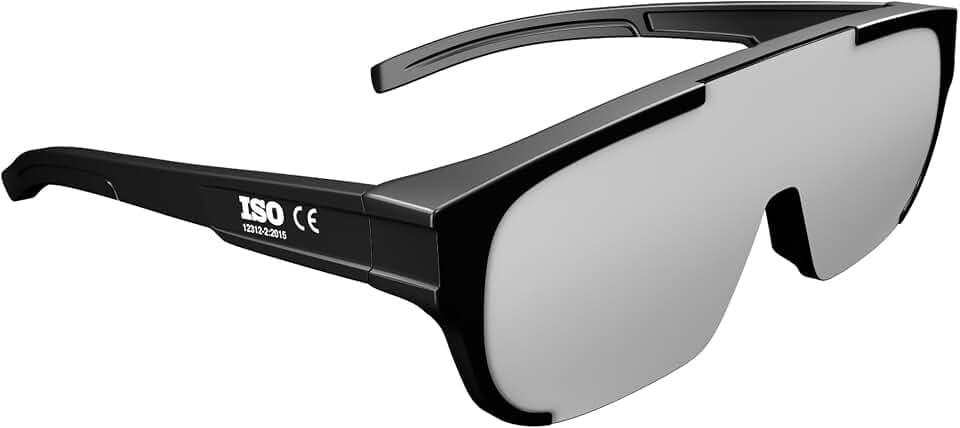 Solar Eclipse Überziehbrille, getragen über normale Brillen, übergroßer Sonnenfilter, CE-zertifiziert EN ISO 12312-2:2015, PPE Cat II - Absolute Eclipse, OD 4.67