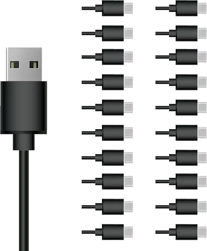 USB C Cable 20 Pack 3FT USB 2.0 Cables,Bulk Type C Charging Cords Black