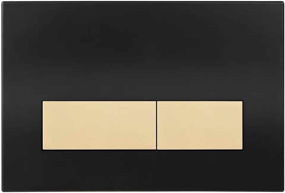 WC Drückerplatte, kompatibel mit Geberit Sigma, UP300 & UP320 Serien Betätigungsplatten, mit Doppelspülung, ausgestattet mit Spülhebel-Set (Matt Schwarz & Matt Gold Knopf)