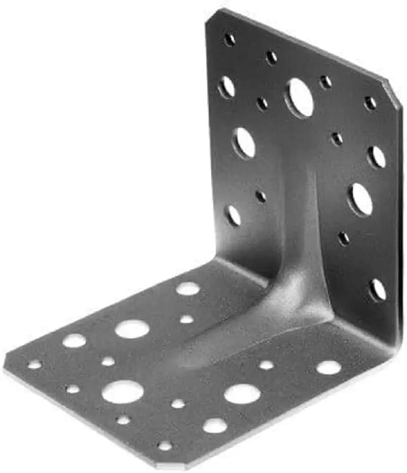 Alberts 330521 Schwerlast-Winkelverbinder mit Sicke | sendzimirverzinkt | 105 x 105 x 90 mm | 12er Set
