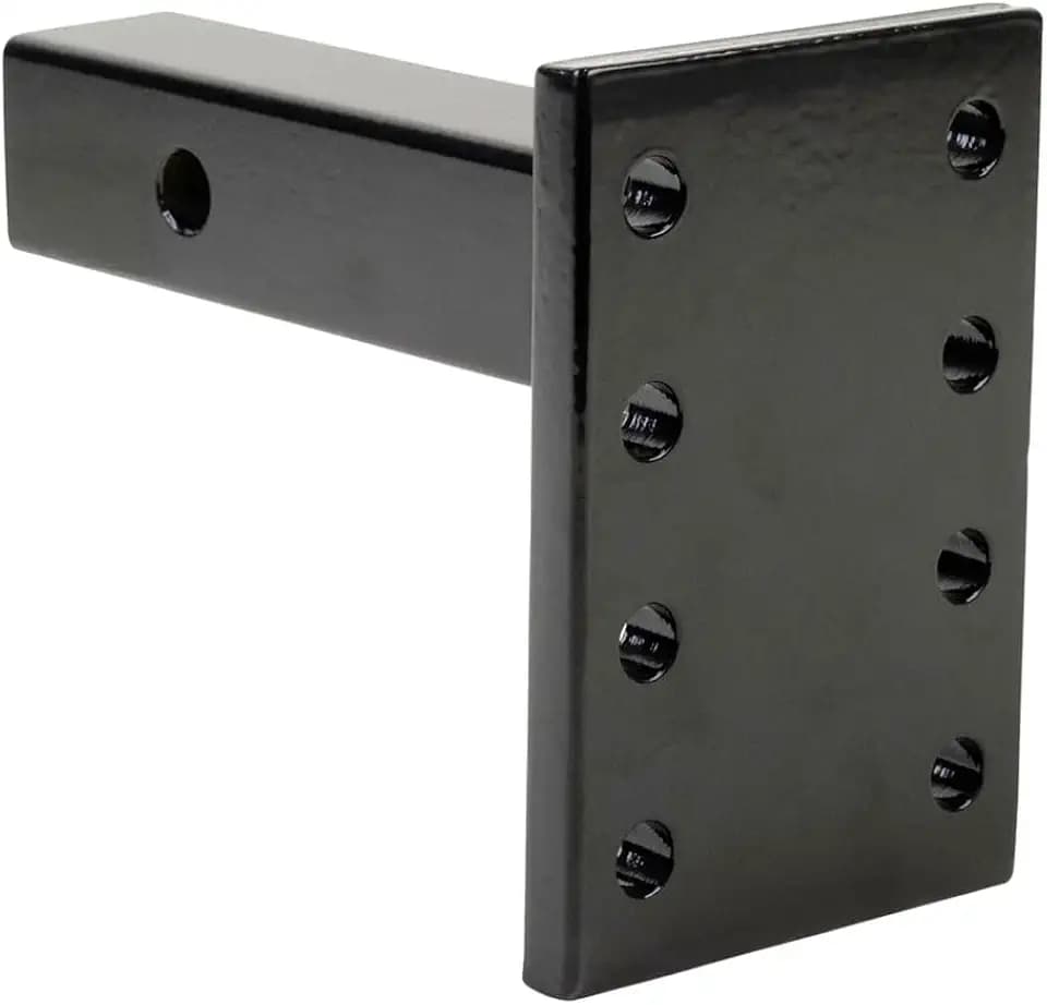 Mytee Products 3 Position Pintle Hitch Mount Plate for 2" Hitch Reciever - 20,000 lbs - Solid Steel, 9" Length - Pintle Hook Hitch Mounting Plate