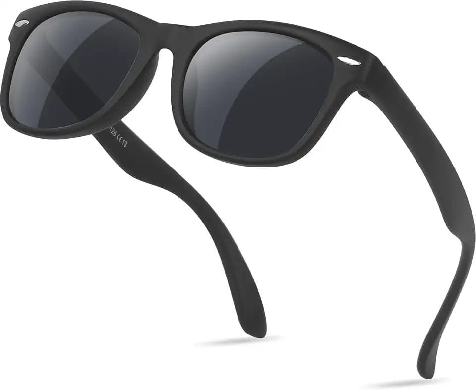 Sonnenbrille Kinder 3-10 Jahre für Jungen Mädchen Polarisierte Kindersonnenbrille UV400 Schutz mit Gummi Rahmen