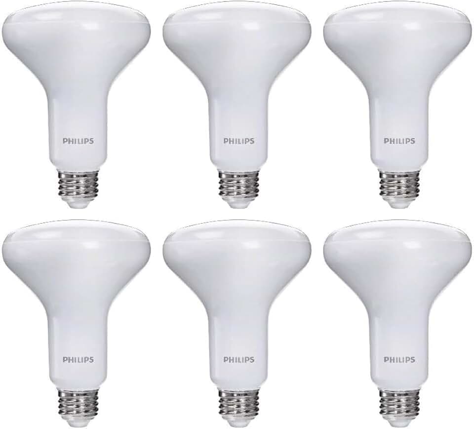 PHILIPS LED 65W BR30 6-Pack Ultra Definition Soft White (2200K) 650 Lumen (7.5W = 65W) Dimmable Flicker-Free Light Bulbs