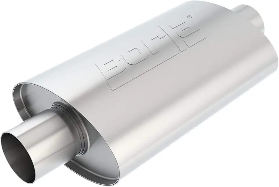 BORLA 40941 XR-1 Sportsman XR-1 Sportsman Racing Muffler - 2.5" Center Inlet/ 2.5" Center Outlet 4.25" x 7.88" Oval x 12" Long Body 17" Overall Length. Universal Part. Reversible Design.