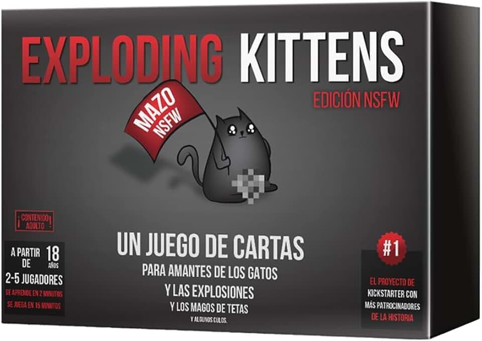 Exploding Kittens | NSFW | Kartenspiel für Katzenliebhaber und Explosionen | Alter 18 | 2 bis 5 Spieler | 15 Minuten pro Spiel | Englisch