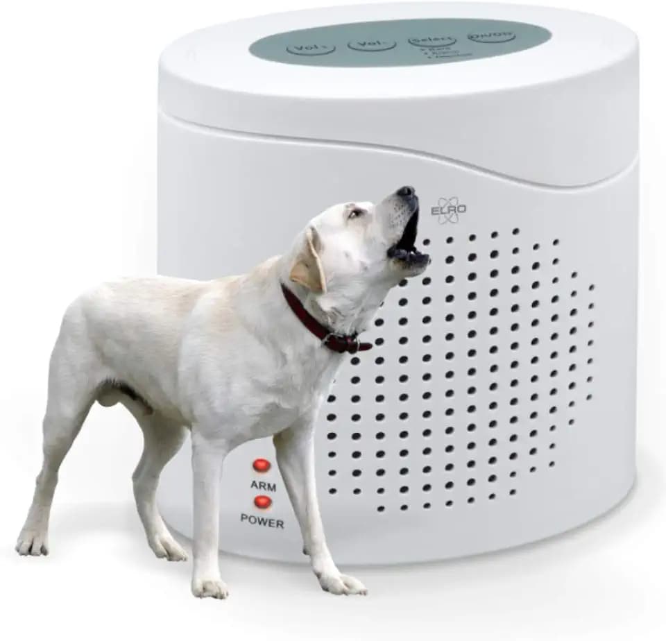ELRO ARD51 Elektronischer Wachhund mit realistischem 3D-Hundesound - Mit Sensor - Tastenbedienung - Weiß