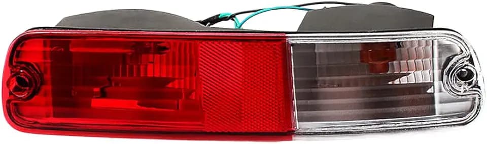 Red Lens Full LED Bumper Reflector Lights Taillight Brake & Rear Fog Lamps Compatible with Mitsubishi Pajero/Montero 2003-2006, Right Passenger Side/Red Lens + Clear Lens