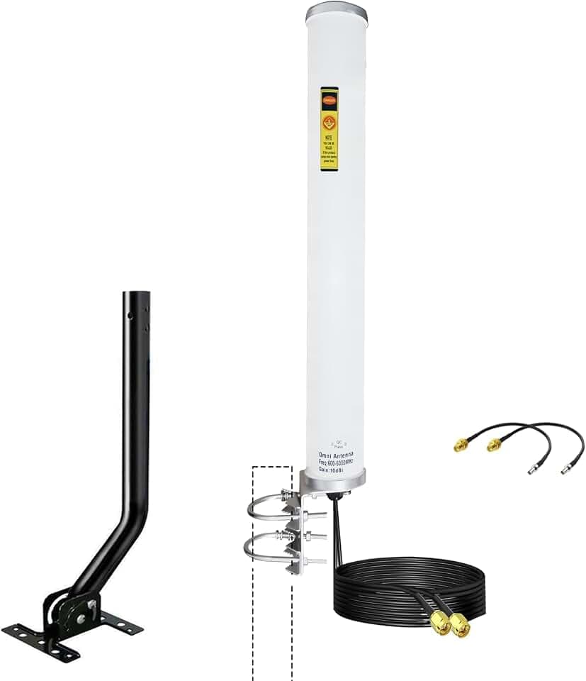 Omni Directional 5G 4G LTE Cellular Antenna for t Mobile, SMA ts9 Outdoor 2x2 MIMO Antennas for 4G LTE Modem/ 5G Router, 16.5 ft Cable SMA Male/ ts9/ mouthing Pole