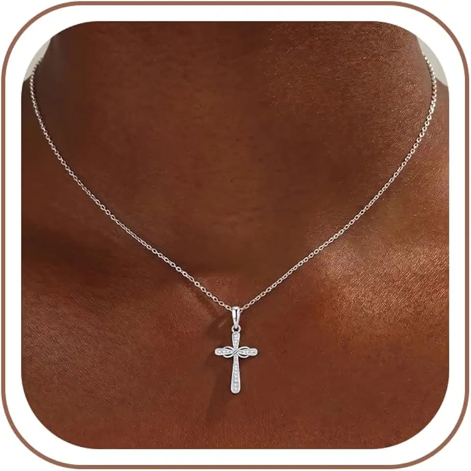 S925 Sterling Silver Cross Necklace for Women