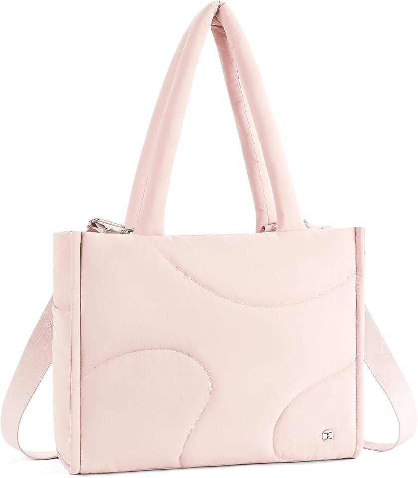 Telena Tote Bag for Women Puffer Bags Quilted Carryall Shoulder Handbag