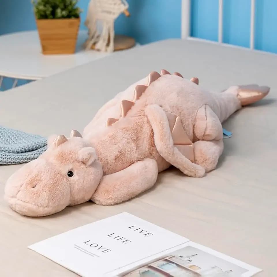 Weighted Dragon Stuffed Animal 43.3" 6.1Lbs, Large Pink Weighted Plush Dragon Toy for Kids and Adults(2025 Weighted Version)