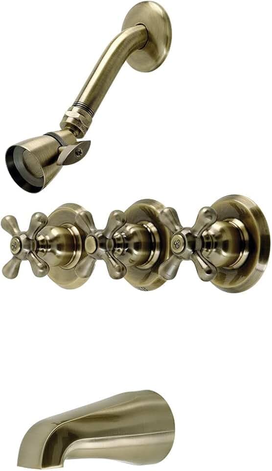 Kingston KB233AXAB Tub and Shower Faucet, Antique Brass