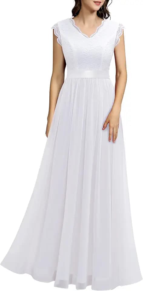 Dressystar Damen Abendkleid Lang Elegant für Hochzeit Maxi Ballkleider