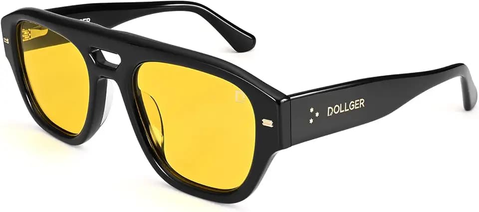 Dollger Polarized Aviator Sunglasses for Men Women Oversized Fashion Acetate Square Designer Big Frame UV Protection Shades