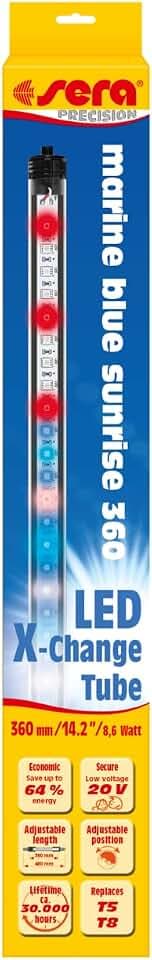 sera LED marine blue sunrise 360 - Blaues Rifflicht ca. 18.000 - 22.000 Kelvin, abhängig vom Dimmzustand