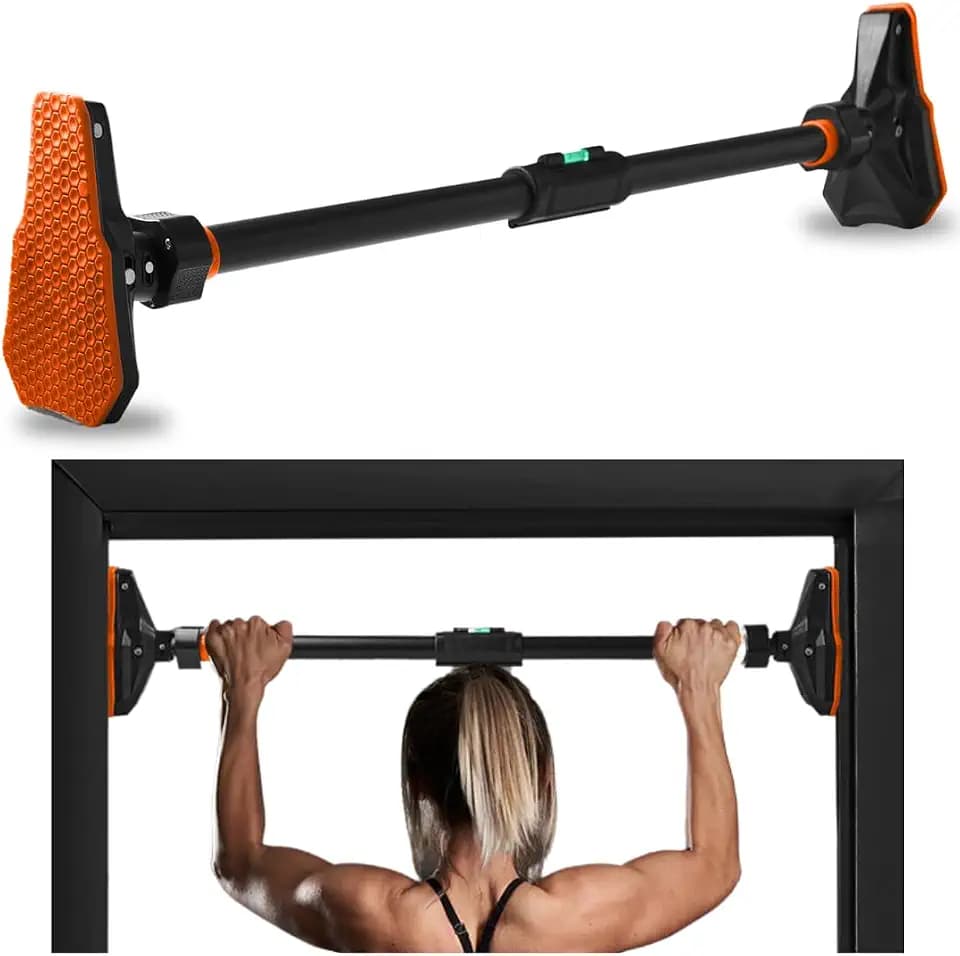 SQUATZ Adjustable Pull-Up & Chin-Up Bar - Door Frame Pullup & Doorway No-Screw, No-Damage Hanging Bar for Home Strength Training Exercise Equipment for Men and Women