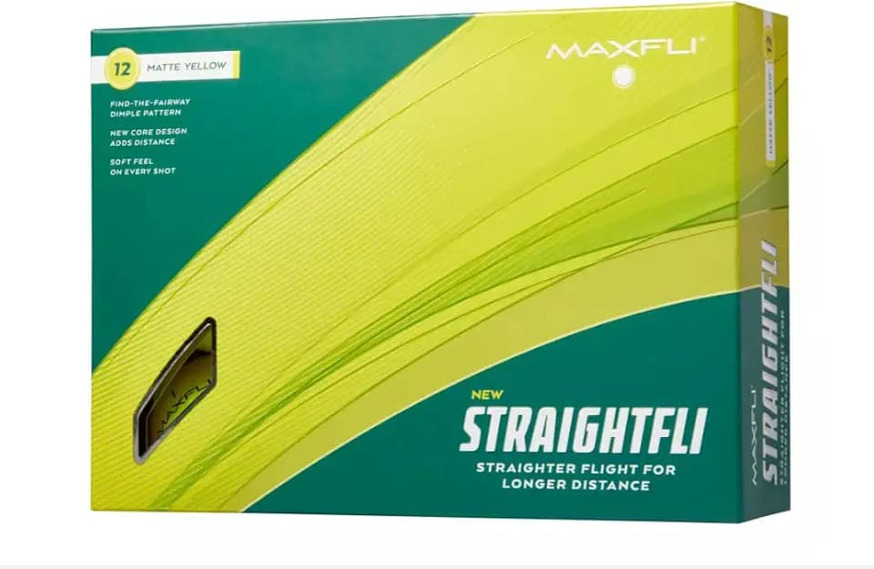 Maxfli Straightfli Golf Balls - 12 Pack (Matte Yellow)
