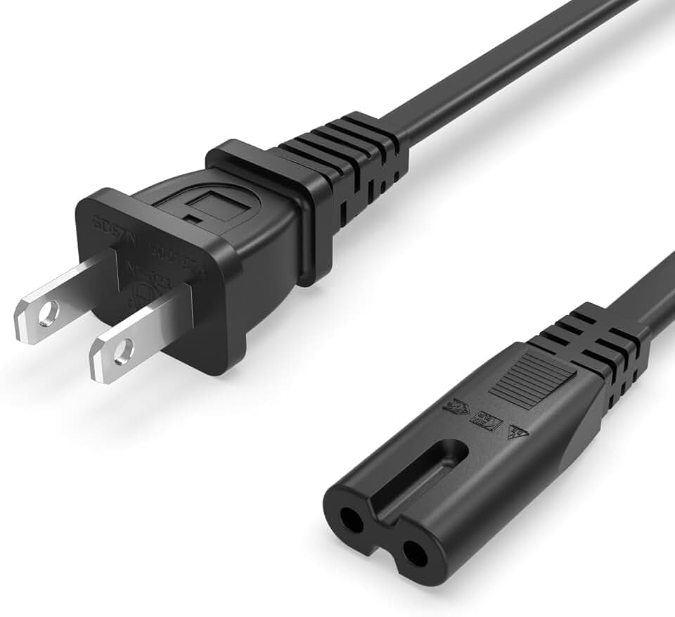 Superer AC Power Cord Cable Fit for Sony PS5 PS4 PS3 Slim PlayStation 5 4 3, Xbox Series X/S, Xbox One X/S, TV, Printer, Speaker, Universal IEC C7 Figure 8 2 Prong Replacement Cables, ETL Listed