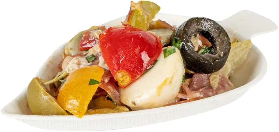 Restaurantware-Pulp Safe No PFAS Added 3.7 x 2.4 Inch Tasting Dishes, 100 Disposable Dishes - Home Compostable, Microwavable And Freezable, White Bagasse Food Dish, Leaf Shape, For Appetizers