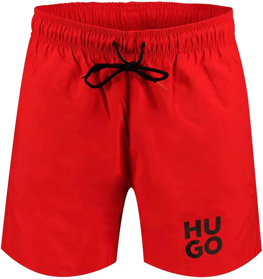 HUGO Schnell Trocknende Badeshorts Mit Stacked-Logo-Print