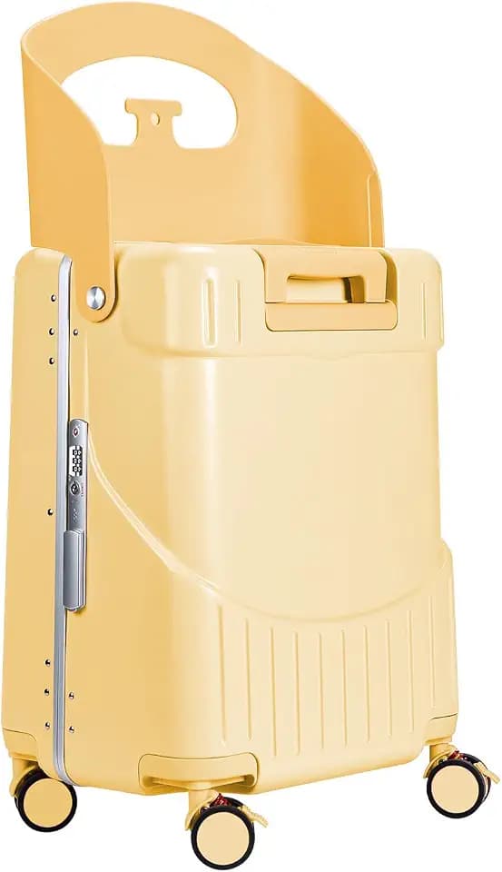 MRPLUM Ride On Luggage with Foldable Seat&Seat Belt,Yellow