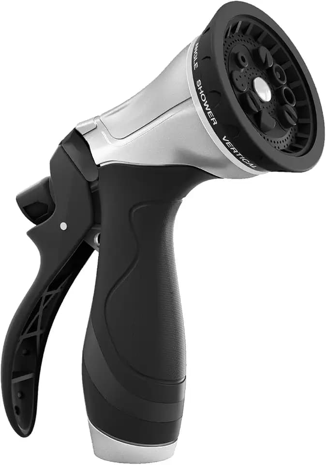 QUOBAS Metal Garden Hose Nozzle, Heavy Duty Water Hose Sprayer, Leak Proof