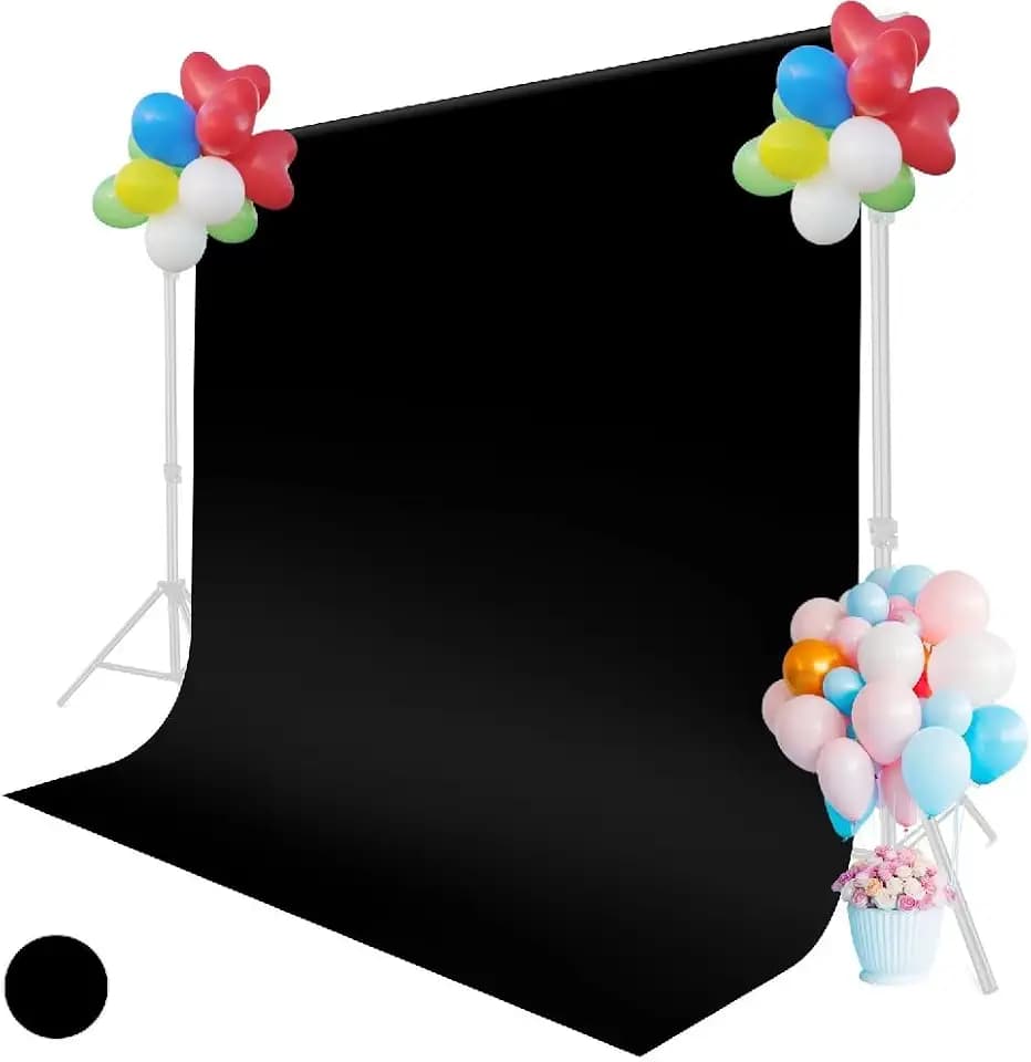 Black Backdrop for Photoshoot, 5x6.5FT Portrait Photo Background
