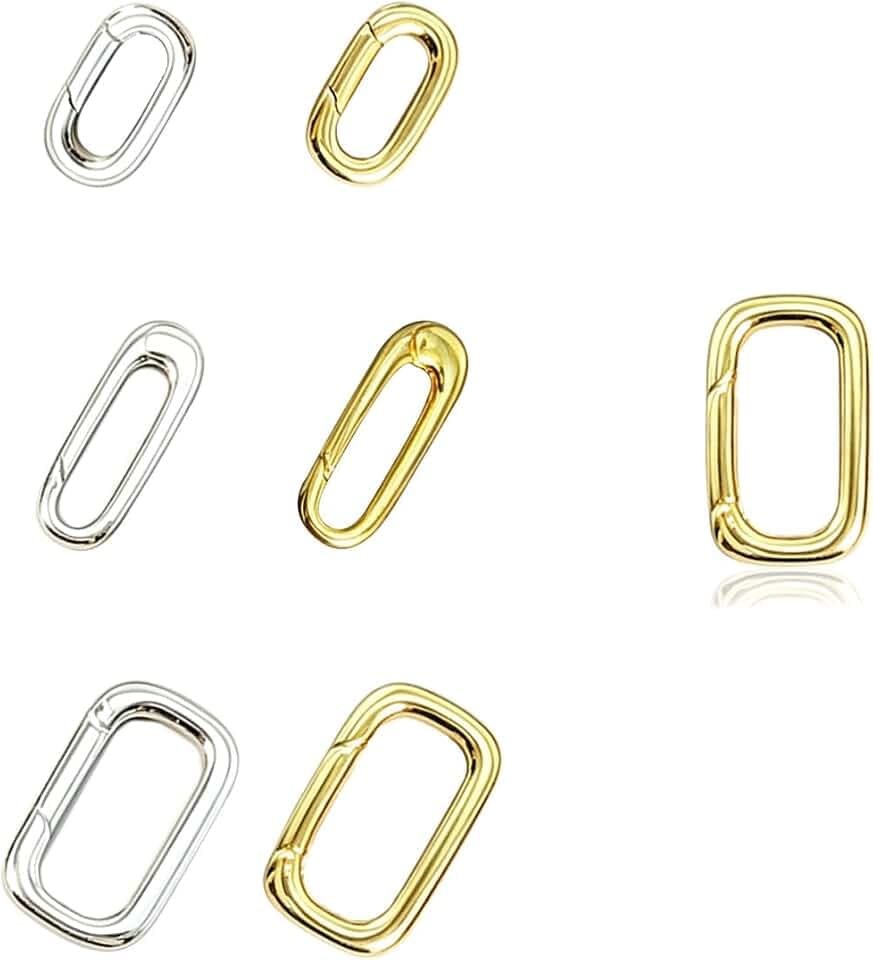 Ovale silberne Schnalle– als Armbandverschluss & Halskettenverschluss geeignet，Schmuckverschluss für DIY-Schmuck, Reparatur Kettenoder Armbänder und eigene Schmuckkreationen (1, Gold, groß)
