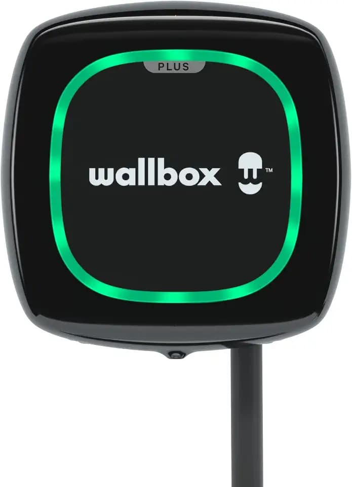 Wallbox Pulsar Plus Ladegerät für Elektrofahrzeuge. Mit Einstellbarer Leistung von bis zu 22 kW. Ladekabel Typ 2. WLAN- und Bluetooth-Verbindung sowie OCPP-kompatibel. (Type 2-7.4 KW | 5 m, Black)