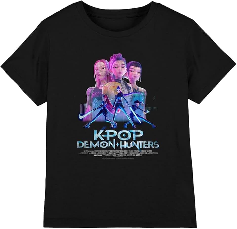 KPop Demon Hunters Unisex Kinder K-pop Demon Hunters - Huntrix Huntr/X Billboard Poster Kids T Shirt T-Shirt