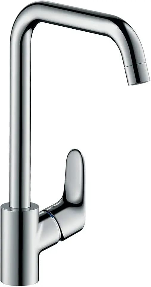 hansgrohe Focus M41 - Küchenarmatur, 1 Stahlart, Wasserhahn Küche mit Auslaufhöhe 260 mm, Mischbatterie Küche 360° schwenkbar, Chrom, 31820000