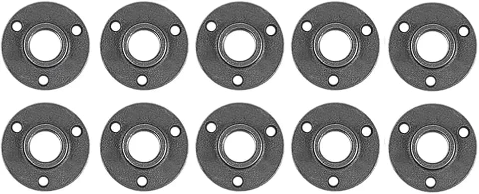 10 Pack 3/4 Inches Industrial Malleable Cast Iron Floor Flange