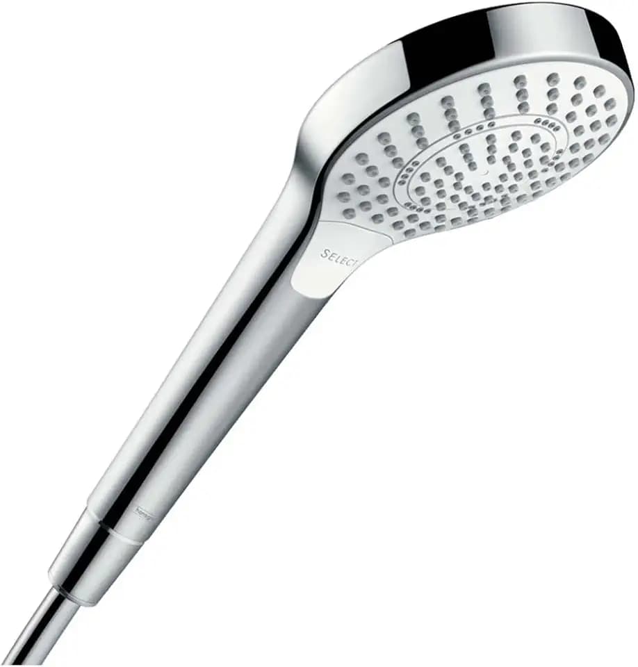 hansgrohe Croma Select S Duschkopf, 3 Strahlarten, Weiß/Chrom, 1.00