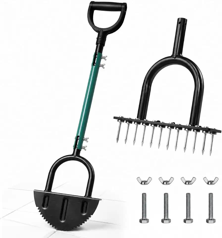 Heavy Duty Manual Edger Lawn Tool and Aerator 2-in-1